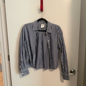 GAP Navy and White Striped Top